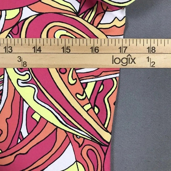 Lulu B Dress Size XS 3/4 Sleeve Stretch Nylon Green Black Geometric Print UPF 50 - Picture 11 of 16